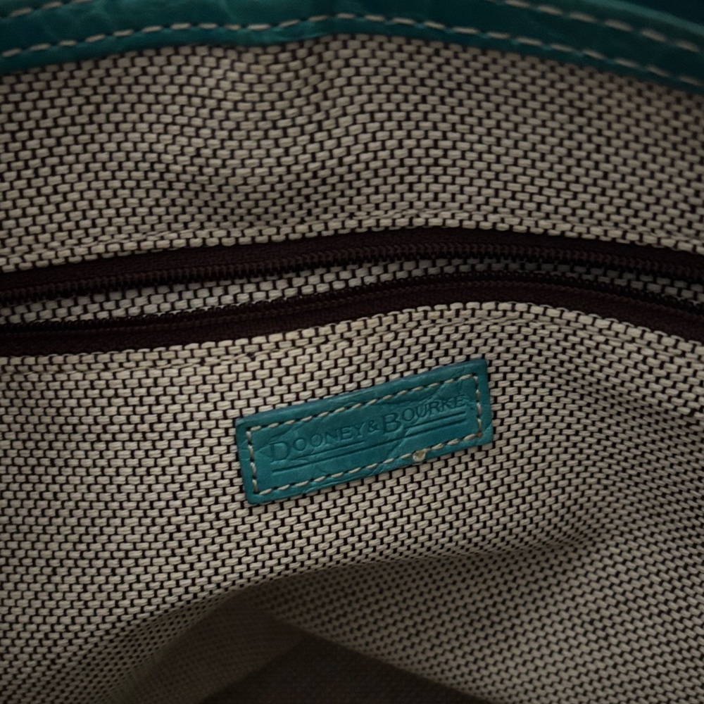 Dooney & Bourke Teal and Dark Green Satchel - Picture 7 of 8